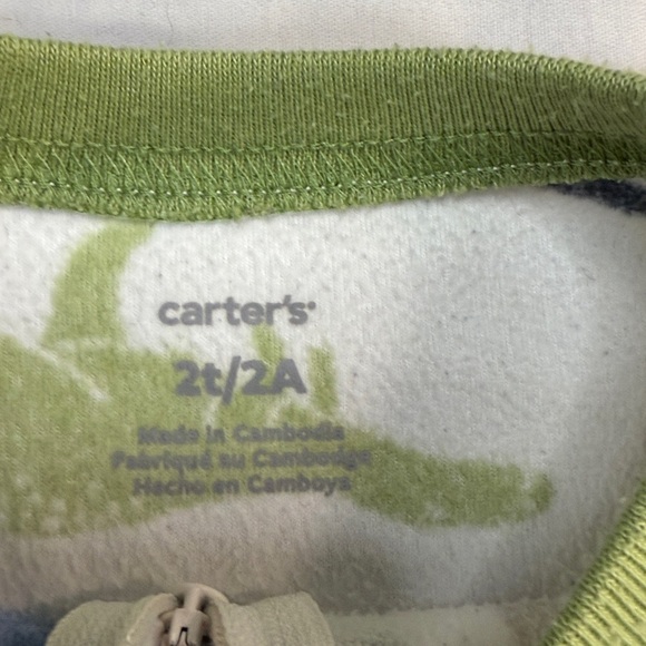 Carter's - 2T - Dinosaur Print Fleece Onesie Sleeper - Picture 4 of 4